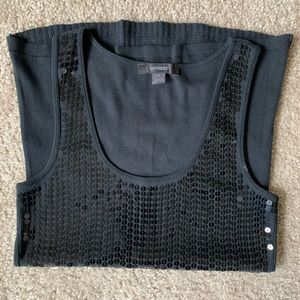 Express Black Sequin Tank Top